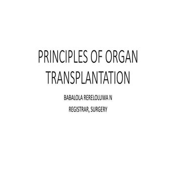Principles of organ transplantation 