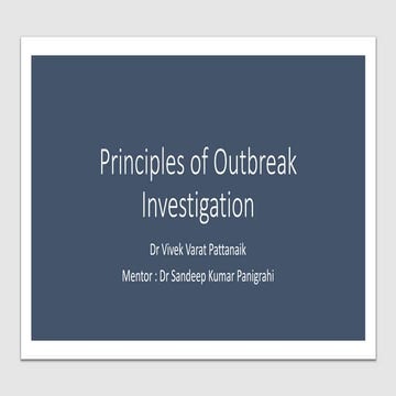 Principles of outbreak investigation