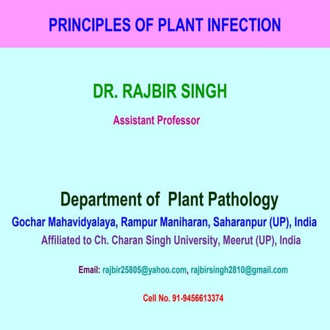Principles of plant infection