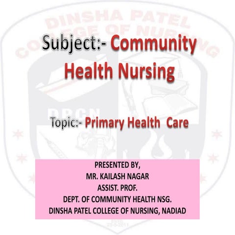 Principles of primary health care | PPTX