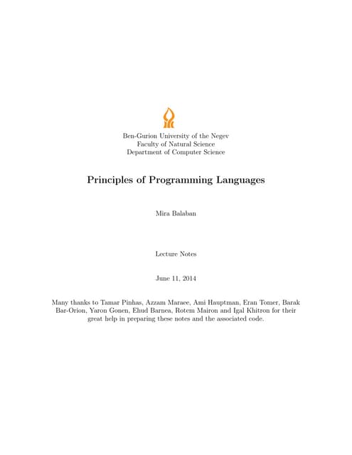 Principles of programming languages