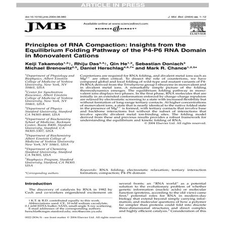 Principles of RNA compaction : insights from equilibrium folding pathway of p...