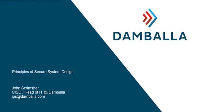 Principles of secure system design