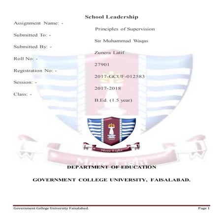 Principles of supervision