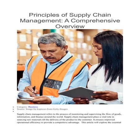 6 Key Principles of Supply Chain Management | Mr. Business Magazine