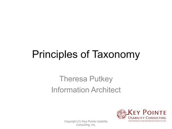 Principles of Taxonomies