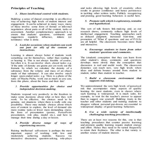 Principles of teaching