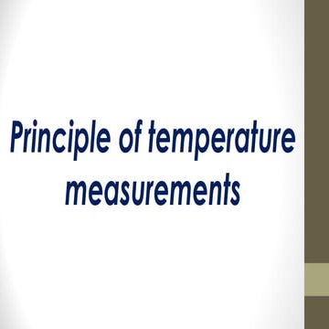 Principles of temperature measurement