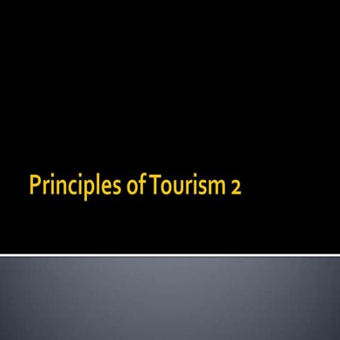 Principles of tourism 2