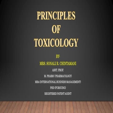 Principles of Toxicology