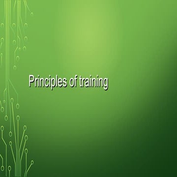 Principles of training