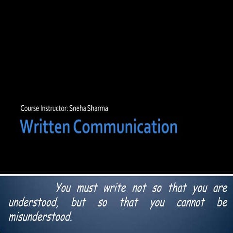 Principles of written communication
