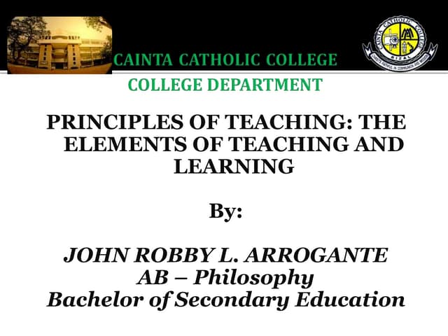 Principles teaching 1: The Nature of Learners