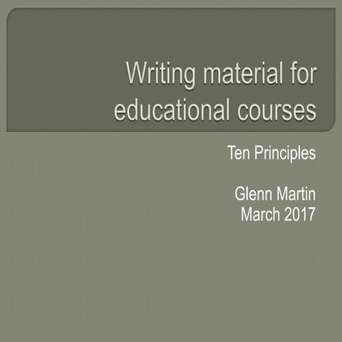 Ten principles for writing training material
