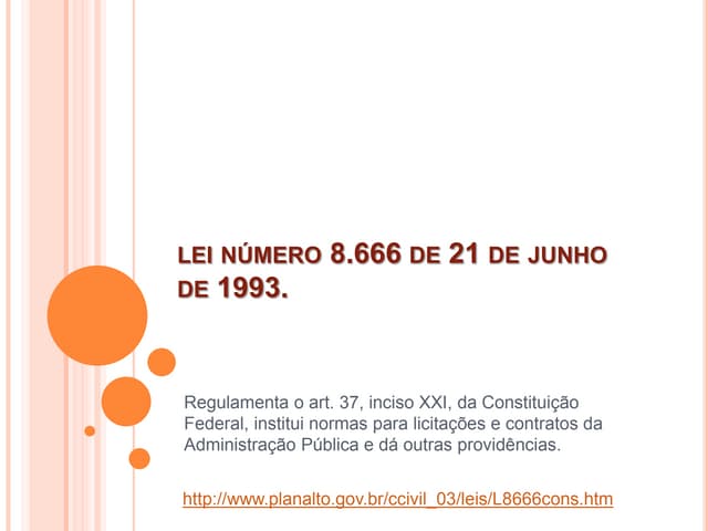 LEI Nº 8.666, DE 21 DE JUNHO DE 1993