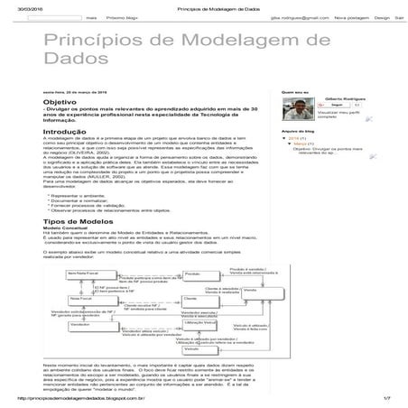 Princípios de Modelagem de Dados | PDF
