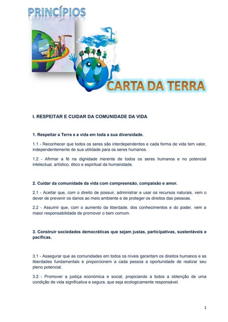 Princípios dia da terra