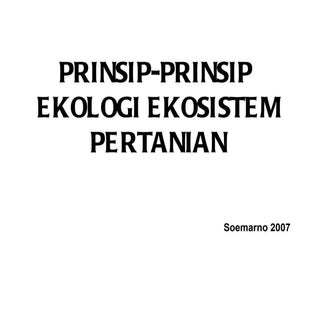 Prinsip ekosistem ekologi pertanian