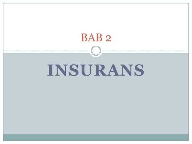 Pengenalan kepada insurans