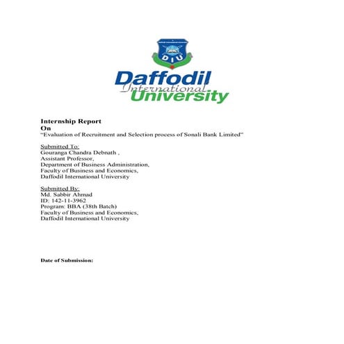 Recruitment & Selection process of Sonali Bank Limited