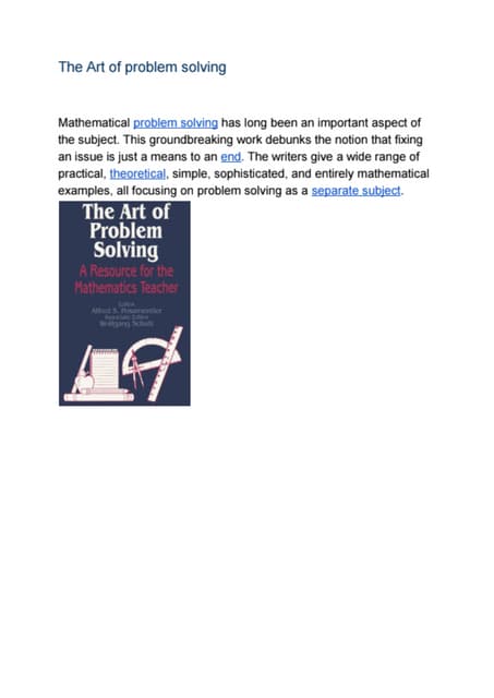 Introduction To Algebra Art Of Problem Solving The Art Of problem solving | PDF