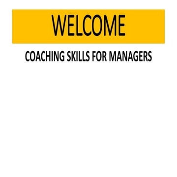 Coaching Skills for Managers