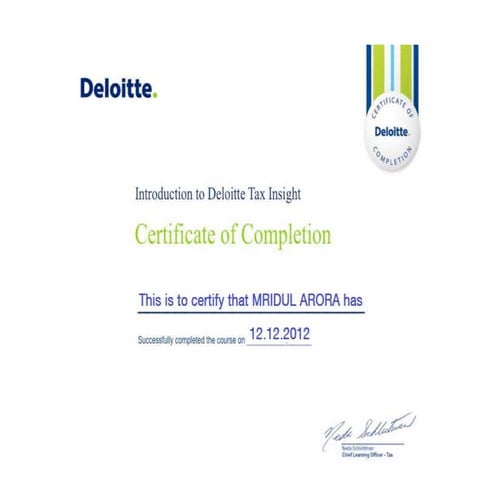 Print   deloitte training cert