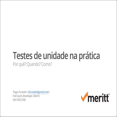 Testes de unidade na prática