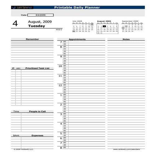 Printable Daily Planner
