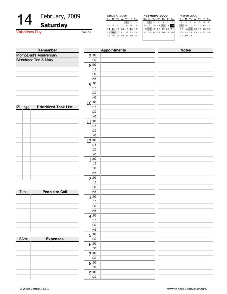 daily planner printable