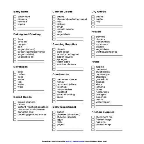 Printable grocery-list | PDF