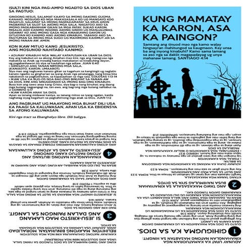 Cebuano Printable Last Day Gospel Tract (Letter Size - 8.5 x 11 inches) | PDF