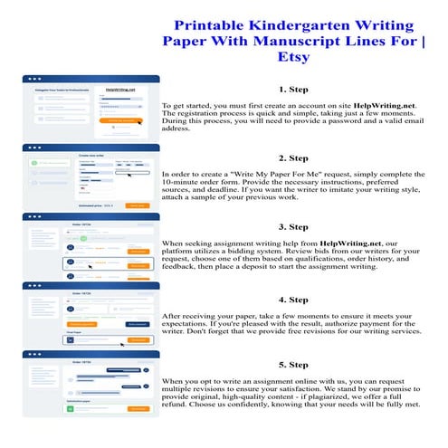 Printable Kindergarten Writing Paper With Manuscript Lines For Etsy | PDF