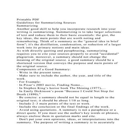 Printable PDFGuidelines for Summarizing SourcesSummarizingAn.docx