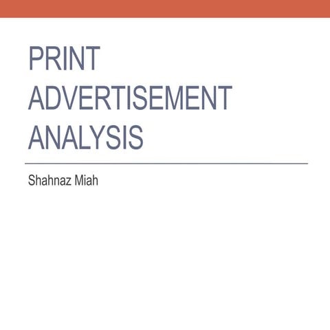 Print advertisement analysis