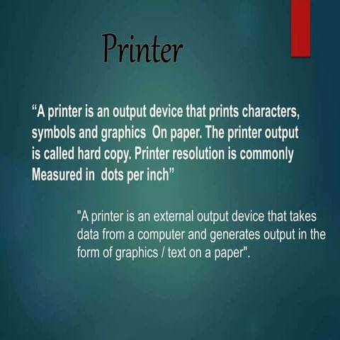 printer and its types impact printers and non impact printers | PPTX