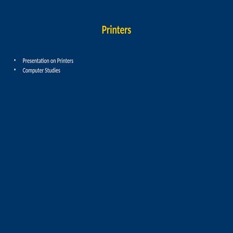Printers history and other detail about HP, dell and other printers | PPTX