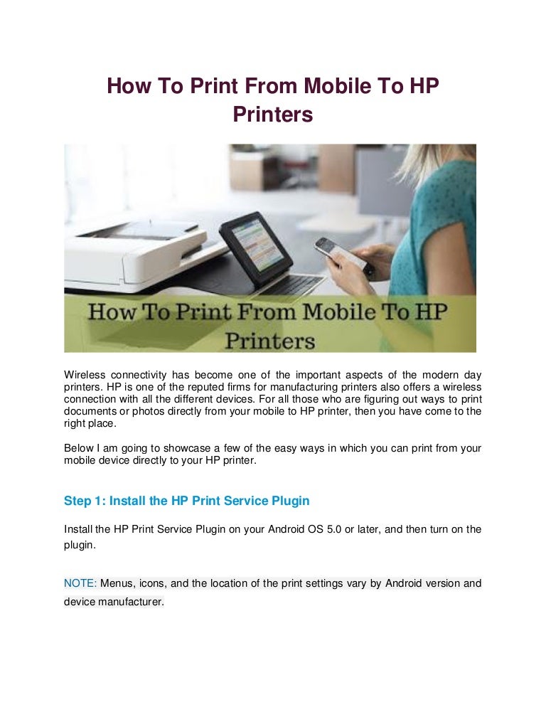 how to connect hp printer with android phone