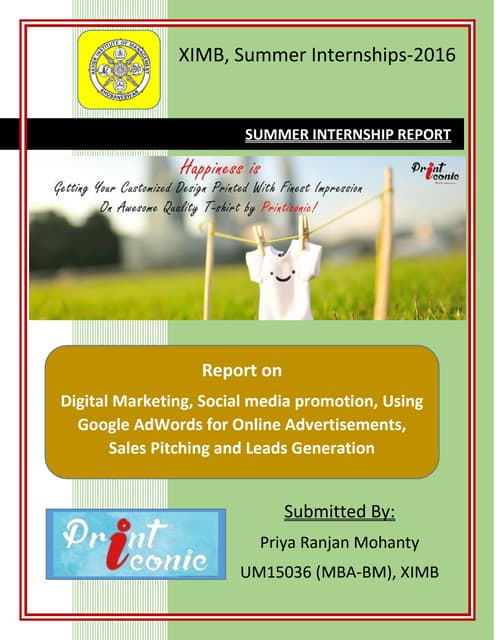 Summer Internship Report @ Printiconic Pvt. Ltd. 
