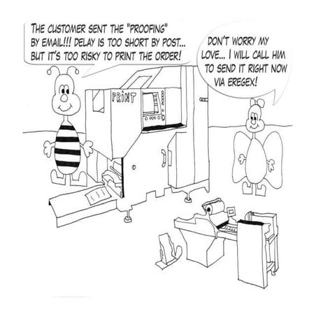 Bizz, cautious printer, received the PROOFING by email