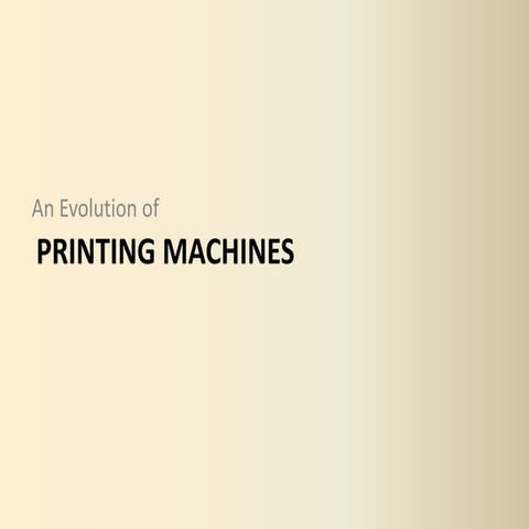 Printing machines