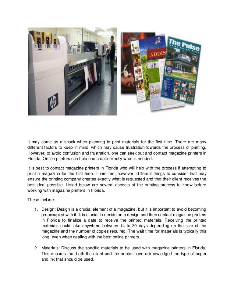 Printing Made Easy with Magazine Printers in Florida