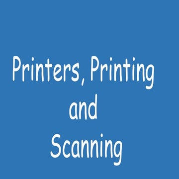 Printing Presentation to show beginners.