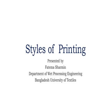Styles of printing