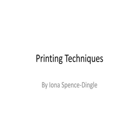 Printing techniques