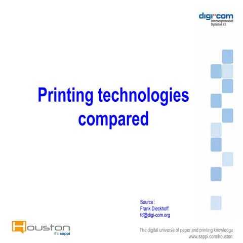 Printing technologies compared
