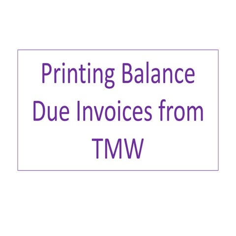 Printing tmw bd invoices