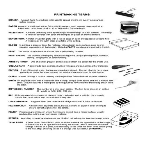 Printmaking terms