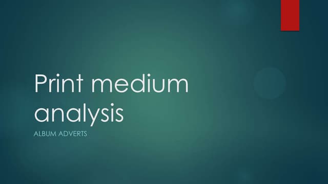 Print medium analysis