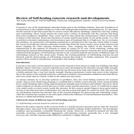 SELF HEALING CONCRETE REVIEW PAPER
